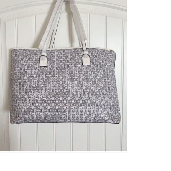 Tory Burch Tote Bag Gemini Link Canvas Patches - Picture 6 of 9